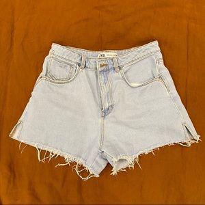 Zara High Rise Denim Shorts